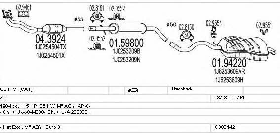  C380142002942 Система выпуска отработаных газов C380142002942: Отличная цена - Купить в Польше на 2407.PL!