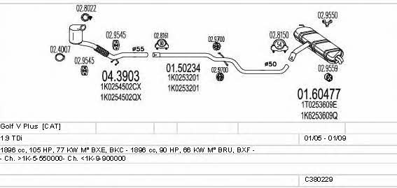  C380229003037 Система випуску відпрацьованих газів C380229003037: Приваблива ціна - Купити у Польщі на 2407.PL!