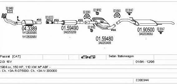  C380344003203 Система випуску відпрацьованих газів C380344003203: Приваблива ціна - Купити у Польщі на 2407.PL!