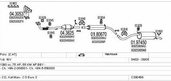 Mts C380408001594 Układ wydechowy C380408001594: Dobra cena w Polsce na 2407.PL - Kup Teraz!