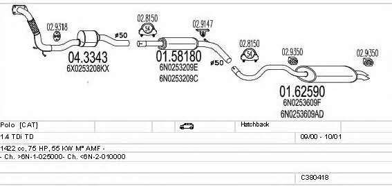 Mts C380418001604 Układ wydechowy C380418001604: Dobra cena w Polsce na 2407.PL - Kup Teraz!