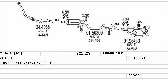 Mts C250622005831 Система выпуска отработаных газов C250622005831: Отличная цена - Купить в Польше на 2407.PL!