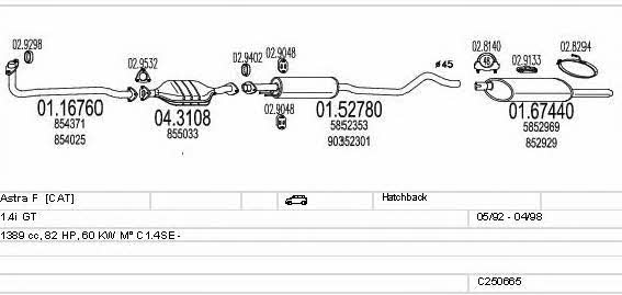 Mts C250665008331 Exhaust system C250665008331: Buy near me in Poland at 2407.PL - Good price!