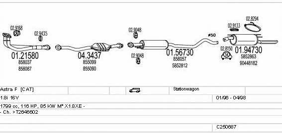 Mts C250687008335 Exhaust system C250687008335: Buy near me in Poland at 2407.PL - Good price!