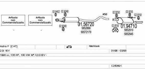 Mts C250691008328 Система выпуска отработаных газов C250691008328: Отличная цена - Купить в Польше на 2407.PL!