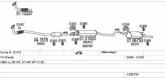 Mts C250738009679 Система выпуска отработаных газов C250738009679: Отличная цена - Купить в Польше на 2407.PL!