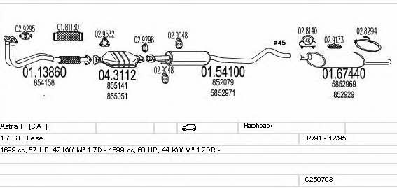 Mts C250793006923 Układ wydechowy C250793006923: Dobra cena w Polsce na 2407.PL - Kup Teraz!