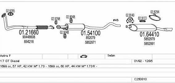 Mts C250810009242 Układ wydechowy C250810009242: Dobra cena w Polsce na 2407.PL - Kup Teraz!
