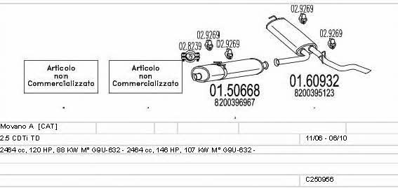 Mts C250956010544 Exhaust system C250956010544: Buy near me in Poland at 2407.PL - Good price!