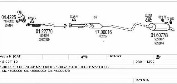 Mts C250964011470 Система випуску відпрацьованих газів C250964011470: Приваблива ціна - Купити у Польщі на 2407.PL!