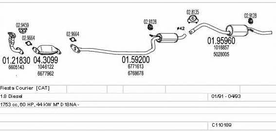 Mts C110189003900 Exhaust system C110189003900: Buy near me in Poland at 2407.PL - Good price!