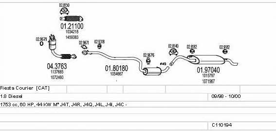  C110194003905 Exhaust system C110194003905: Buy near me in Poland at 2407.PL - Good price!