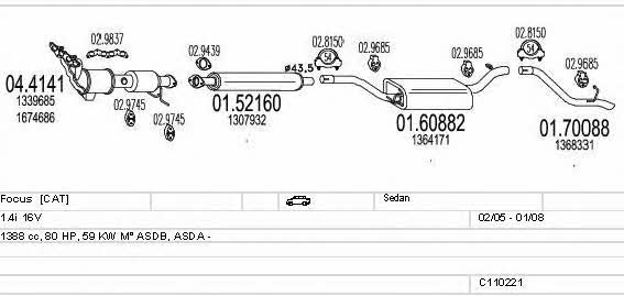  C110221003942 Exhaust system C110221003942: Buy near me in Poland at 2407.PL - Good price!
