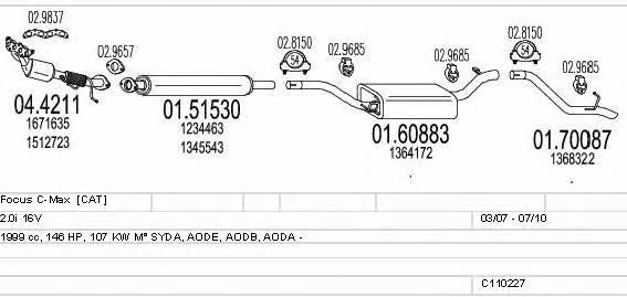  C110227003948 Exhaust system C110227003948: Buy near me in Poland at 2407.PL - Good price!