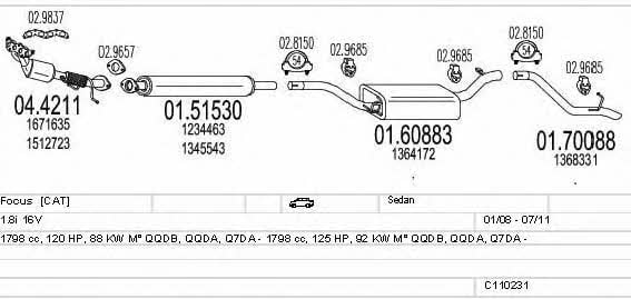 Mts C110231003953 Система выпуска отработаных газов C110231003953: Купить в Польше - Отличная цена на 2407.PL!
