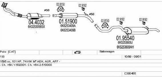 Mts C380465001653 Układ wydechowy C380465001653: Dobra cena w Polsce na 2407.PL - Kup Teraz!