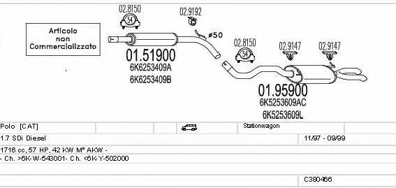 MTS C380466001654 Abgasanlage C380466001654: Kaufen Sie zu einem guten Preis in Polen bei 2407.PL!