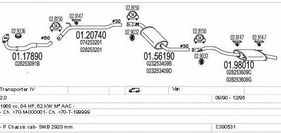  C380531002497 Система випуску відпрацьованих газів C380531002497: Приваблива ціна - Купити у Польщі на 2407.PL!