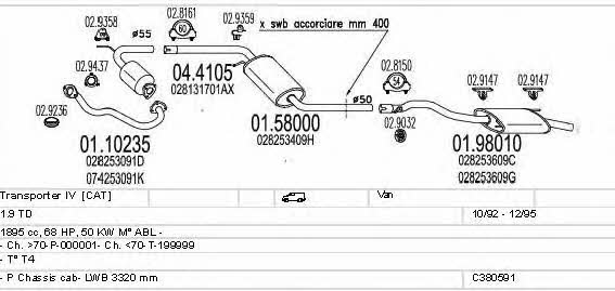 Mts C380591002554 Exhaust system C380591002554: Buy near me at 2407.PL in Poland at an Affordable price!