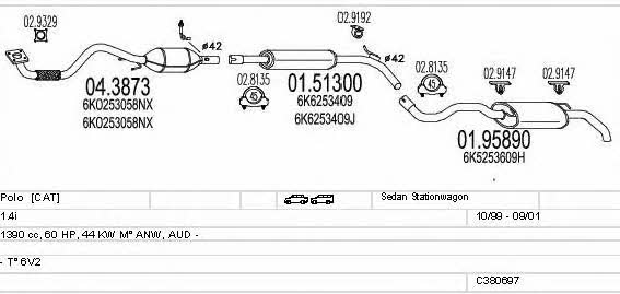  C380697009797 Exhaust system C380697009797: Buy near me in Poland at 2407.PL - Good price!