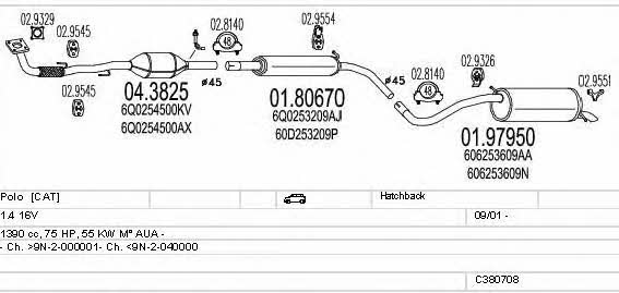 Mts C380708007720 Exhaust system C380708007720: Buy near me in Poland at 2407.PL - Good price!