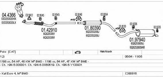  C380816012127 Система випуску відпрацьованих газів C380816012127: Приваблива ціна - Купити у Польщі на 2407.PL!