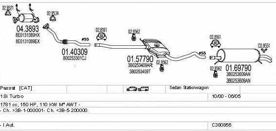 Mts C380856020463 Система выпуска отработаных газов C380856020463: Отличная цена - Купить в Польше на 2407.PL!