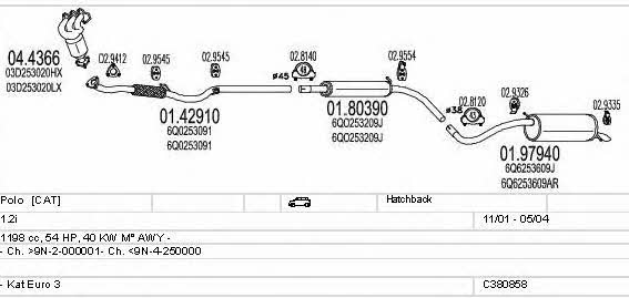  C380858020543 Система випуску відпрацьованих газів C380858020543: Приваблива ціна - Купити у Польщі на 2407.PL!