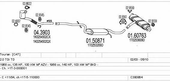 Mts C380864020587 Exhaust system C380864020587: Buy near me in Poland at 2407.PL - Good price!