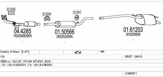  C380871022987 Exhaust system C380871022987: Buy near me in Poland at 2407.PL - Good price!