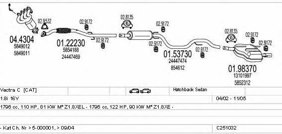 Mts C251032018109 Exhaust system C251032018109: Buy near me in Poland at 2407.PL - Good price!