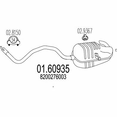 Mts 01.60935 End Silencer 0160935: Buy near me in Poland at 2407.PL - Good price!