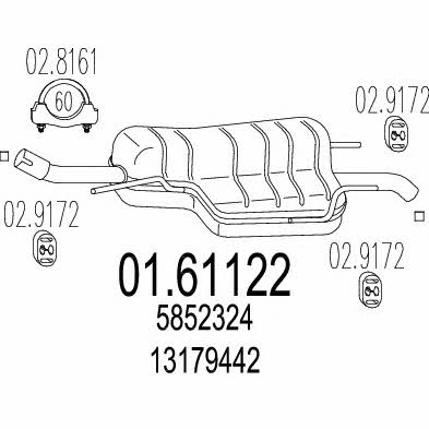 Mts 01.61122 Глушитель, задняя часть 0161122: Отличная цена - Купить в Польше на 2407.PL!