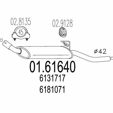 Mts 01.61640 End Silencer 0161640: Buy near me in Poland at 2407.PL - Good price!