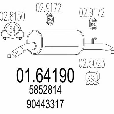Mts 01.64190 End Silencer 0164190: Buy near me in Poland at 2407.PL - Good price!