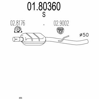 Mts 01.80360 Глушитель, средняя часть 0180360: Купить в Польше - Отличная цена на 2407.PL!