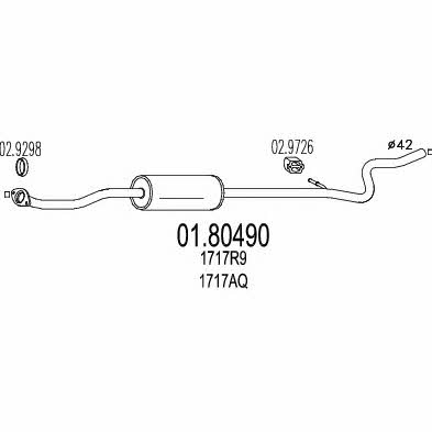 Mts 01.80490 Глушитель, средняя часть 0180490: Отличная цена - Купить в Польше на 2407.PL!