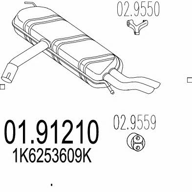 Mts 01.91210 Tłumik, część tylna 0191210: Dobra cena w Polsce na 2407.PL - Kup Teraz!