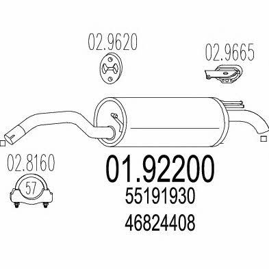 Mts 01.92200 End Silencer 0192200: Buy near me in Poland at 2407.PL - Good price!