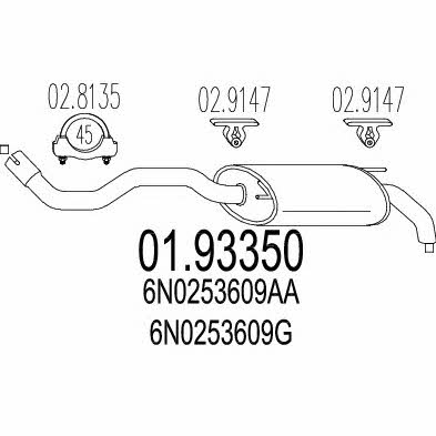 Mts 01.93350 Глушитель, задняя часть 0193350: Отличная цена - Купить в Польше на 2407.PL!