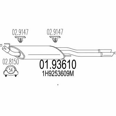 Mts 01.93610 Глушник, задня частина 0193610: Приваблива ціна - Купити у Польщі на 2407.PL!