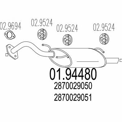 Mts 01.94480 End Silencer 0194480: Buy near me in Poland at 2407.PL - Good price!