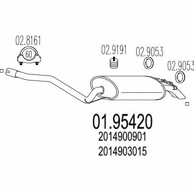 Mts 01.95420 Глушитель, задняя часть 0195420: Отличная цена - Купить в Польше на 2407.PL!