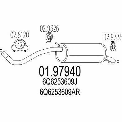 Mts 01.97940 End Silencer 0197940: Buy near me in Poland at 2407.PL - Good price!