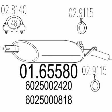 Mts 01.65580 End Silencer 0165580: Buy near me in Poland at 2407.PL - Good price!