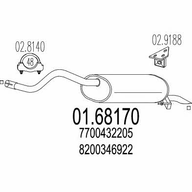 Mts 01.68170 End Silencer 0168170: Buy near me in Poland at 2407.PL - Good price!