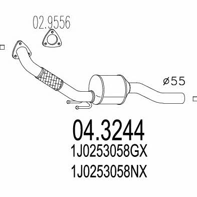 Mts 04.3244 Catalytic Converter 043244: Buy near me in Poland at 2407.PL - Good price!