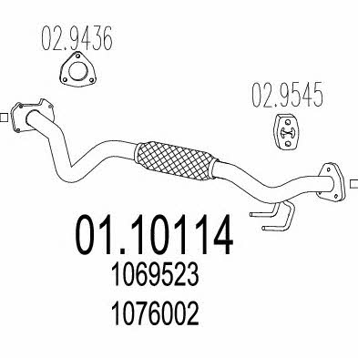 Mts 01.10114 Выхлопная труба 0110114: Отличная цена - Купить в Польше на 2407.PL!