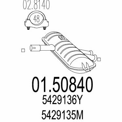 Mts 01.50840 Глушитель, средняя часть 0150840: Отличная цена - Купить в Польше на 2407.PL!