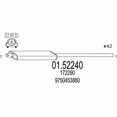 Mts 01.52240 Central silencer 0152240: Buy near me in Poland at 2407.PL - Good price!